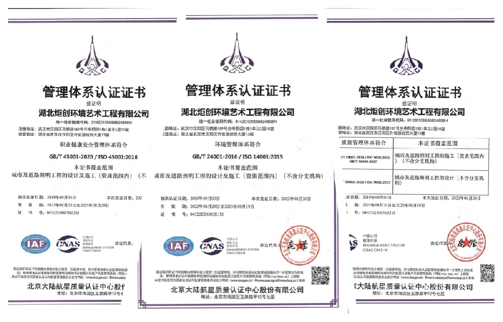 ISO管理體系認(rèn)證證書